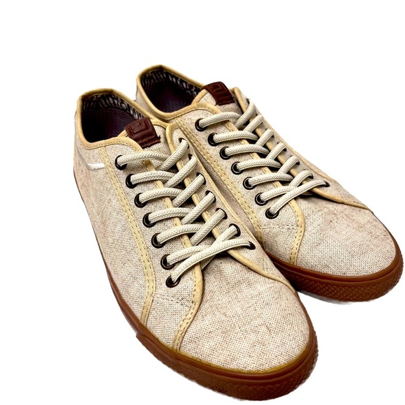 Ben Sherman Tan Canvas Slip-on Shoes Size 9 - Picture 2 of 7